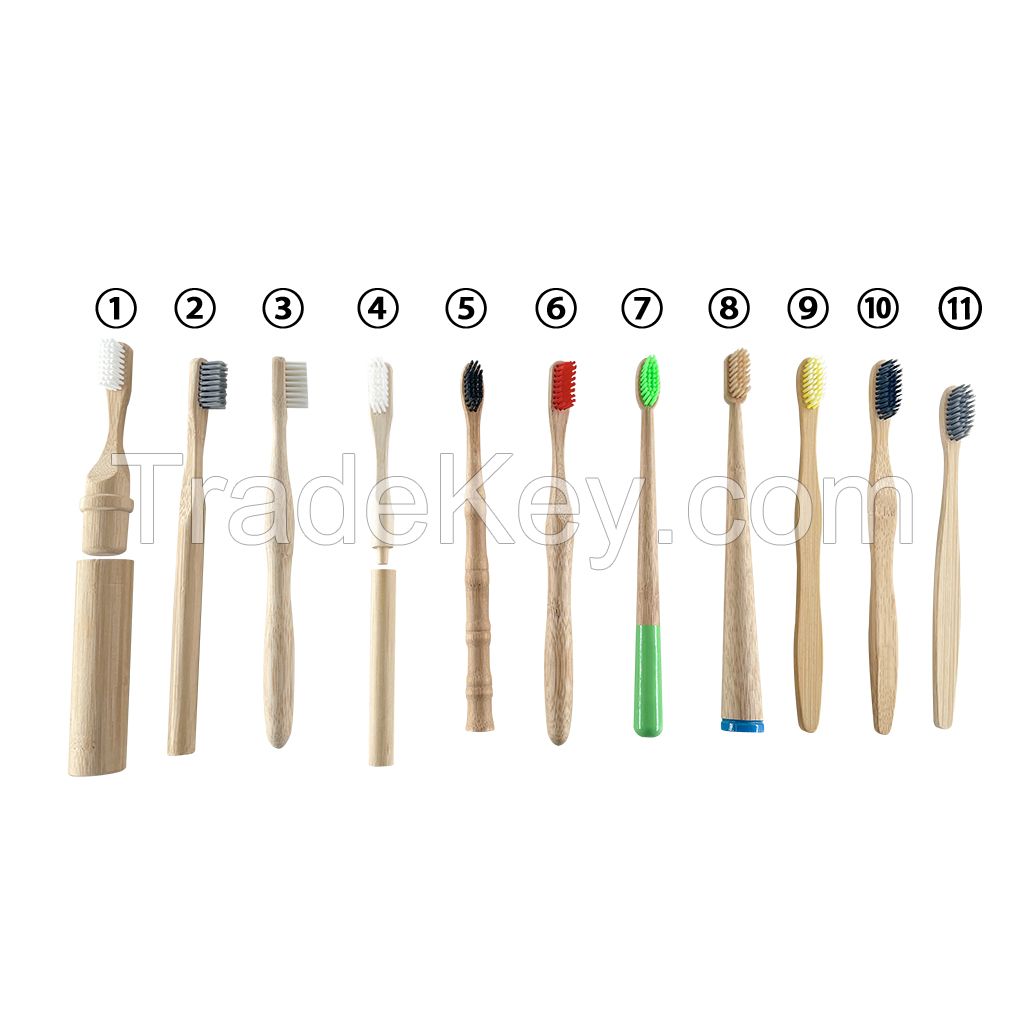 Customized Logo Packing OEM Bamboo Charcoal Bristle Bamboo Toothbrush