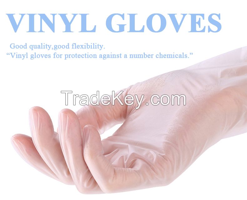 M4.5g blue color powder free vinyl glovees plastic glovees food safety