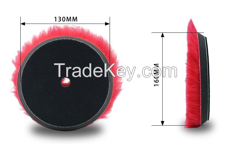  5 inch Japanese style 100% wool Red wool buffing pad for dual action polisher ro polisher