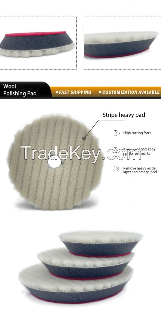 3 4 5 inch Wool Buffing Cutting Disc Sheepskin Japan Type Wool Polishing Pad  Car Detailing Wool Pad