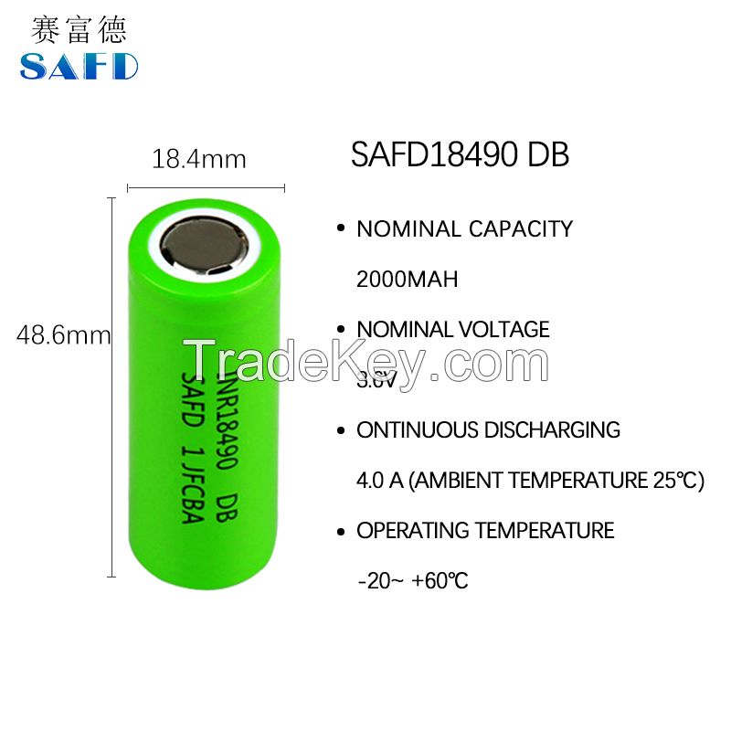 SAFD 18500DB 2400mAh 3.7v Smart Charging 2.5v Cut-off Li ion Batteries