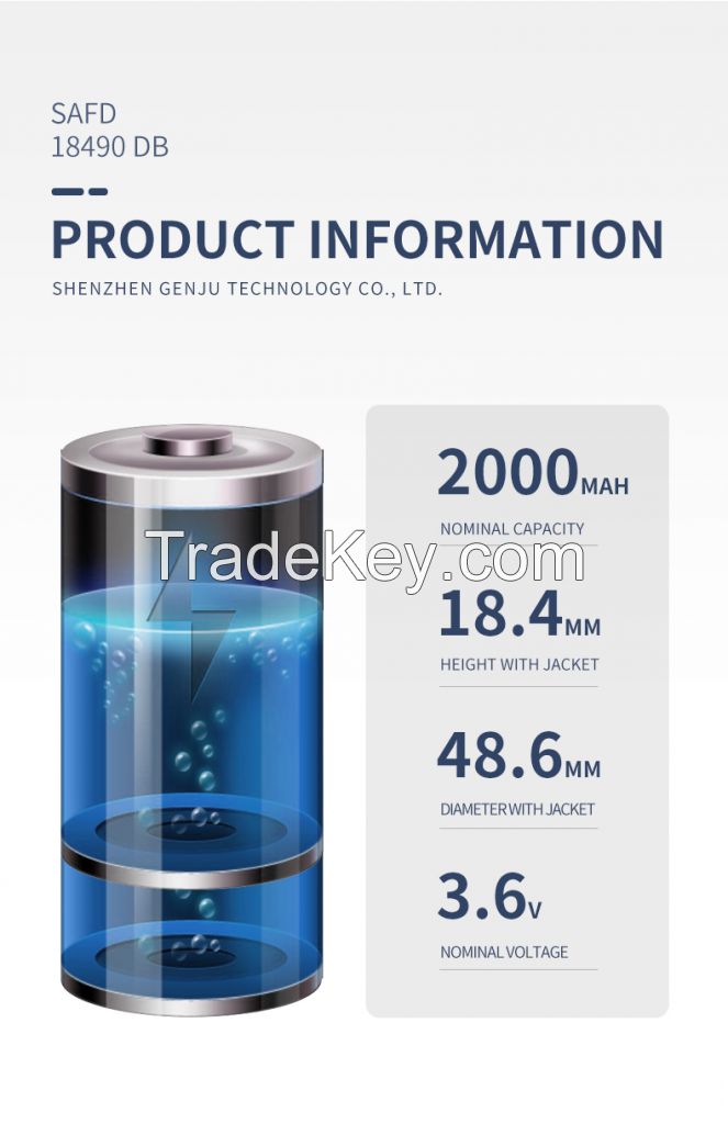 SAFD 18500DB 2400mAh 3.7v Smart Charging 2.5v Cut-off Li ion Batteries