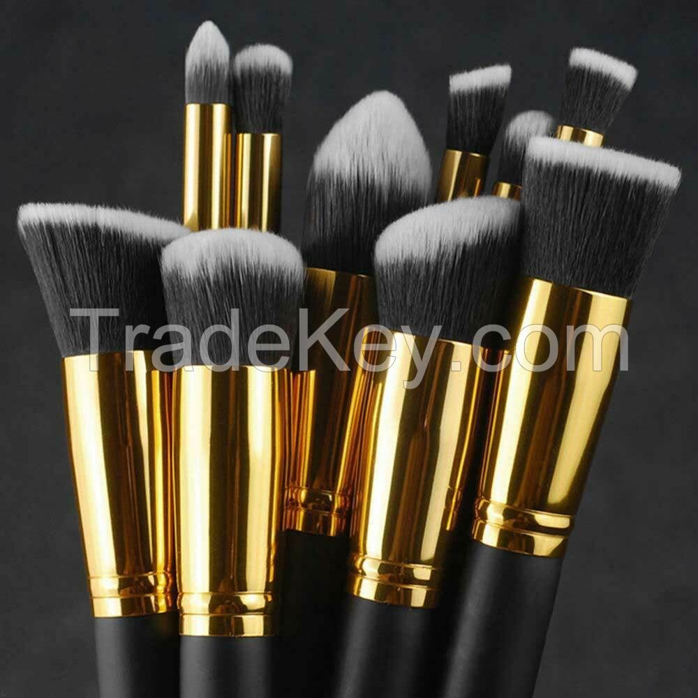 Makeup Brushes Cosmetic Eyebrow Blush Foundation Powder Kit Set PRO Beauty 10pcs