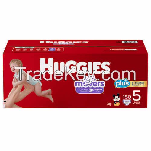 Huggies Little Movers Baby Diapers, Size 5 27lbs and up, 144 Count CWS