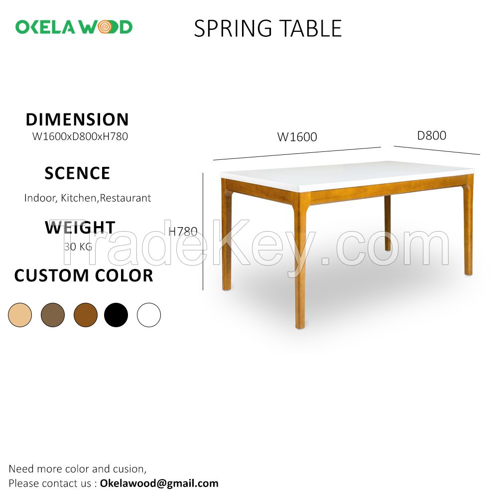 Spring Table: Modern Dining Room Furniture High Quality Wooden Dining Table Top