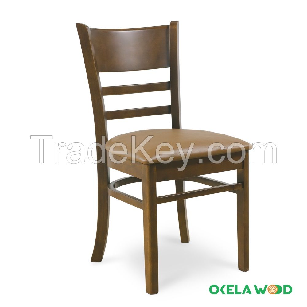 Calvin Chair: Modern Luxury Wooden Leg Dining Chairs Restaurant Kitchen Leather
