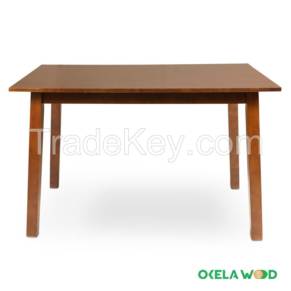 TABLEOKW01: Modern Dining Room Furniture Solid Wood Dining Table Top Grade Rubber
