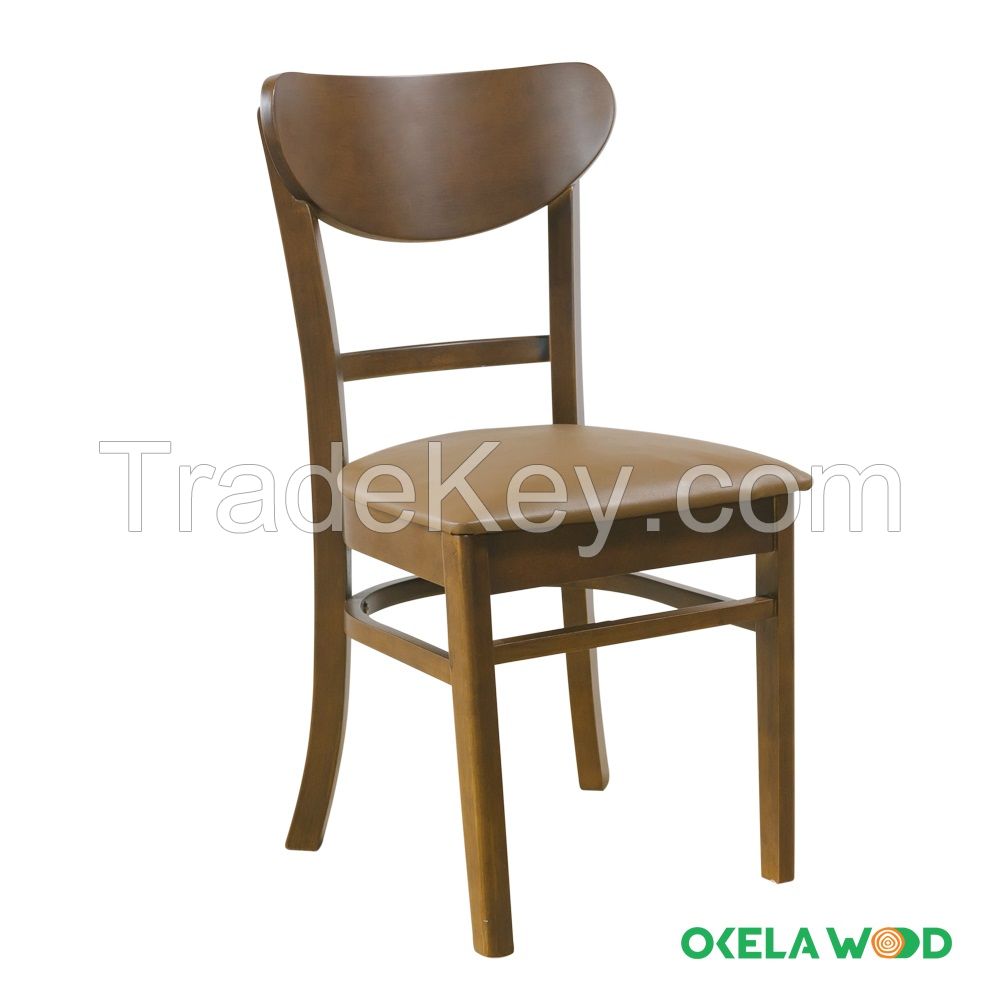 Cookie Chair: Modern Luxury Wooden Leg Dining Chairs Restaurant Kitchen Leather