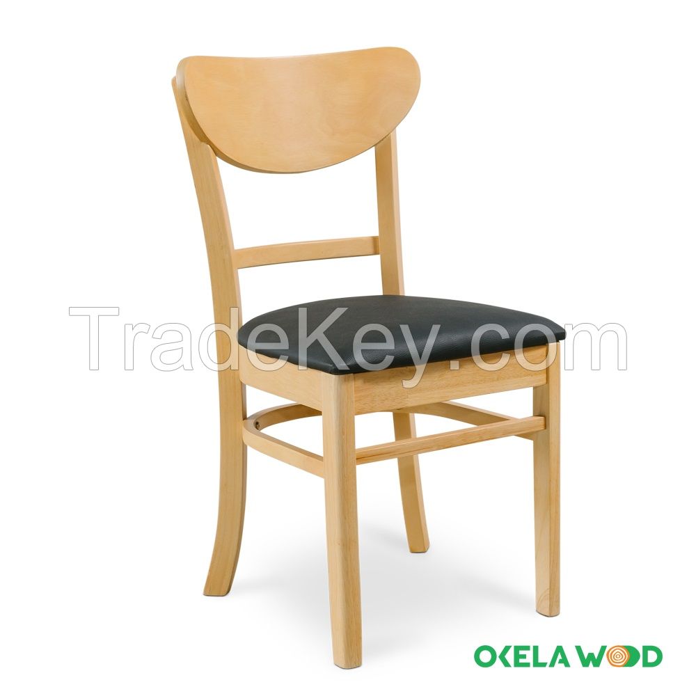 Cookie Chair: Modern Luxury Wooden Leg Dining Chairs Restaurant Kitchen Leather