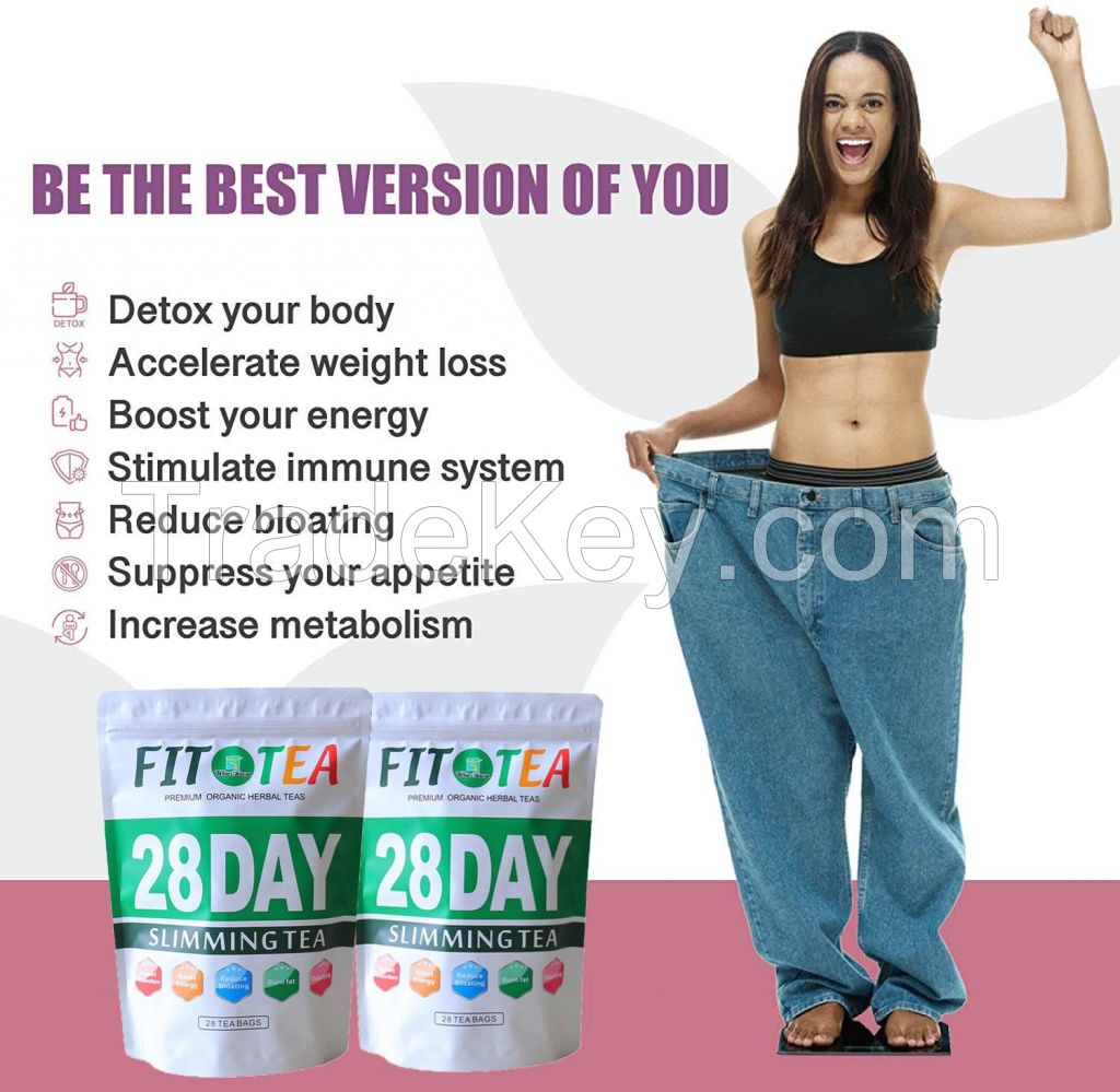 28 day fit slimming detox tea private label flat tummy herbal slim weight loss muscle