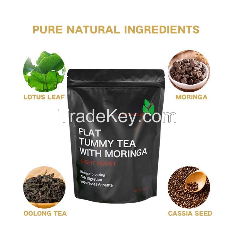 Sliming belly tea pert de poid detox green teabag the minceur Flat tummy tea with moringa