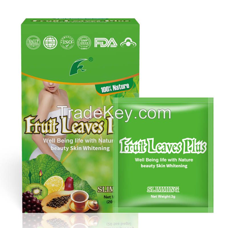 Fruit leaves plus tea Herbal Beauty whitening slimming tea bag blanchissant Slim Detox glow natural tea for weight loss