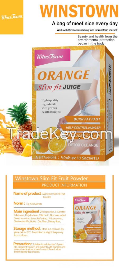 Weight Loss orange juice Slim Supplement Flat Tummy Fat Burn Detox Slimming Juice Powder