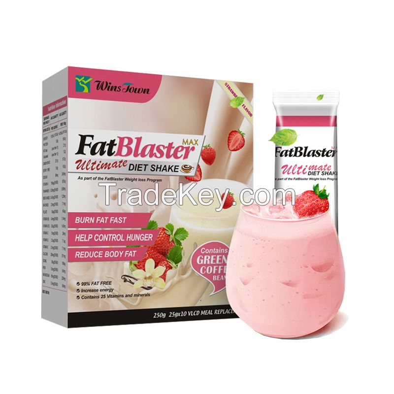 Weight Loss strawberry Shake Instant Fiber powder Diet Drink Protein Fat blaster Burning Slim Meal Replacement Shake