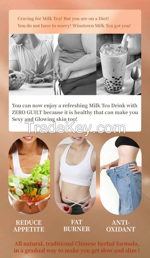 Winstown Slim solid drinks Meal replacement nutrition chocolate shake powder weight loss diet Detox fat burner slim Milk tea