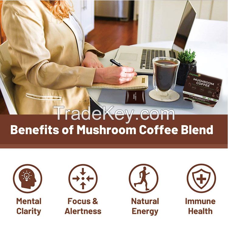 Private Label Herbal Mushroom Coffee Lion's Mane Mushrooms Instant Coffee with Your Own Brand