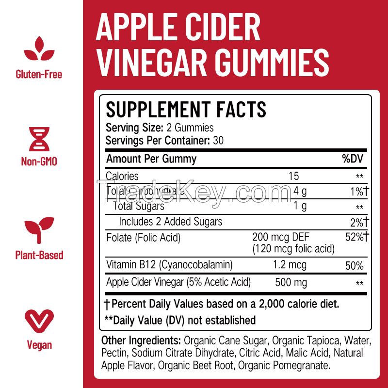 Private Label Apple Cider Gummies for Immune Support Slimming Detox and Cleanse health supplement