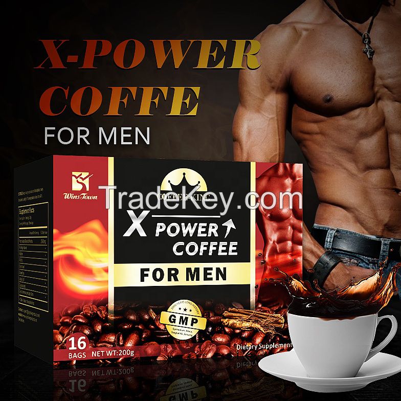 Man X power custom coffee Private label herbal herbs Maca black Instant Coffee for men