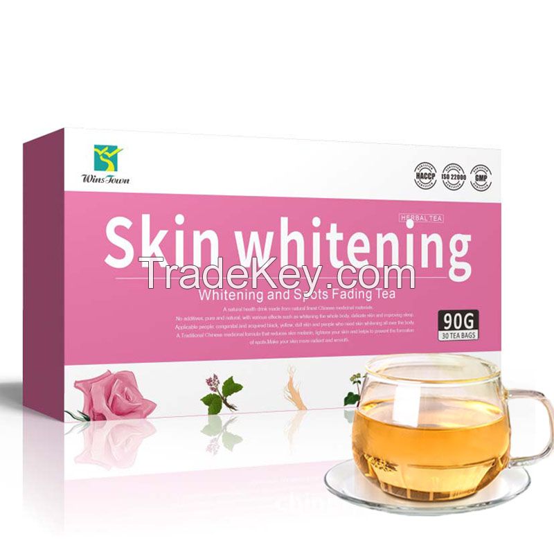 Private brand Skin whiten tea glow Natural herbal spot fading Smoothing lightening beauty detox 7 days Skin whitening tea