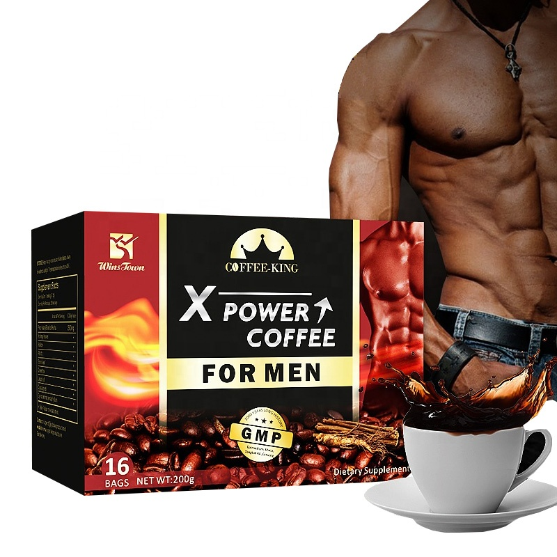 Man X power custom coffee Private label herbal herbs Maca black Instant Coffee for men