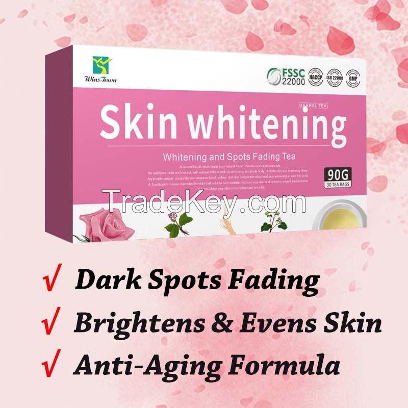 Private brand Skin whiten tea glow Natural herbal spot fading Smoothing lightening beauty detox 7 days Skin whitening tea