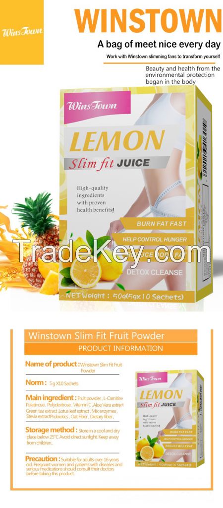 wholesale Private label Instant slim lemon fruit juice powder diet herbs supplement Weight loss Detox juice