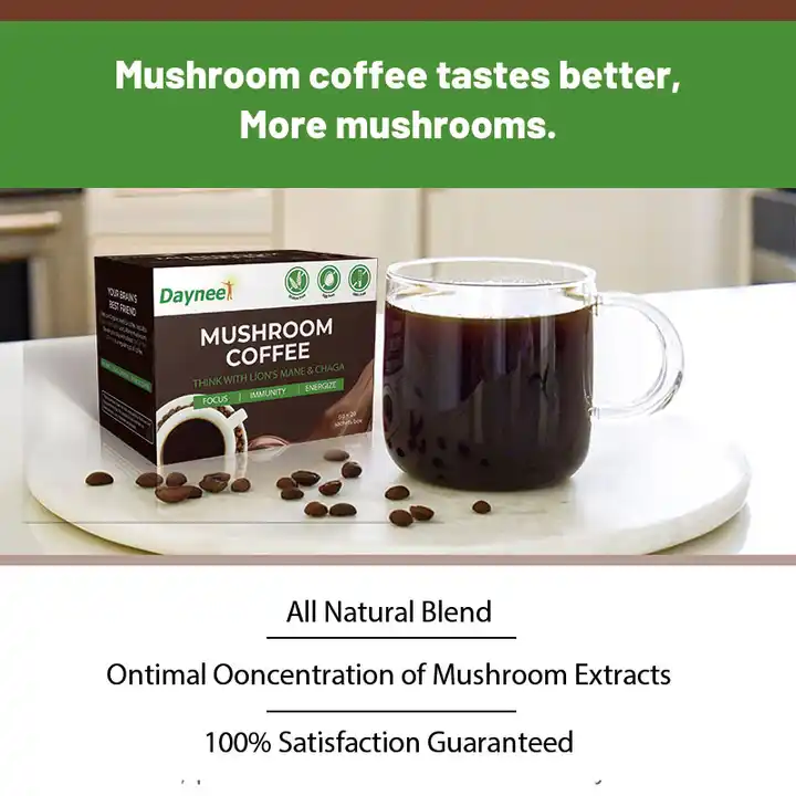 Factory Mushroom Coffee 3 in 1 Lions Mane Reishi Chaga One Cup Organic Instant Coffee