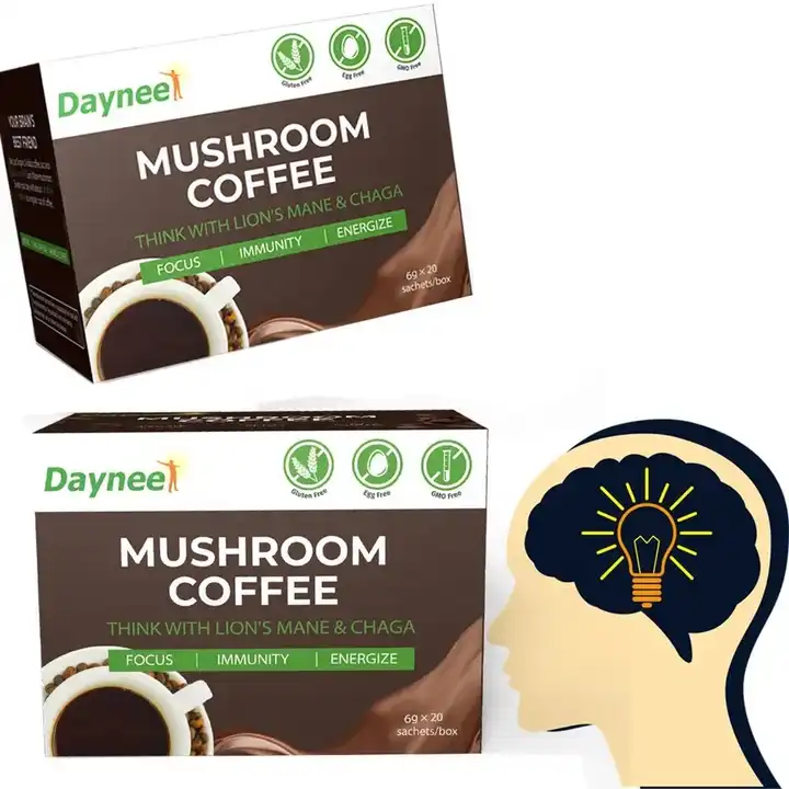 Factory Mushroom Coffee 3 in 1 Lions Mane Reishi Chaga One Cup Organic Instant Coffee