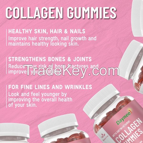 OEM natural bounty hair skin skin nails collagen gummies of multivitamin support hydrate hair revitalize skin and nourish nails