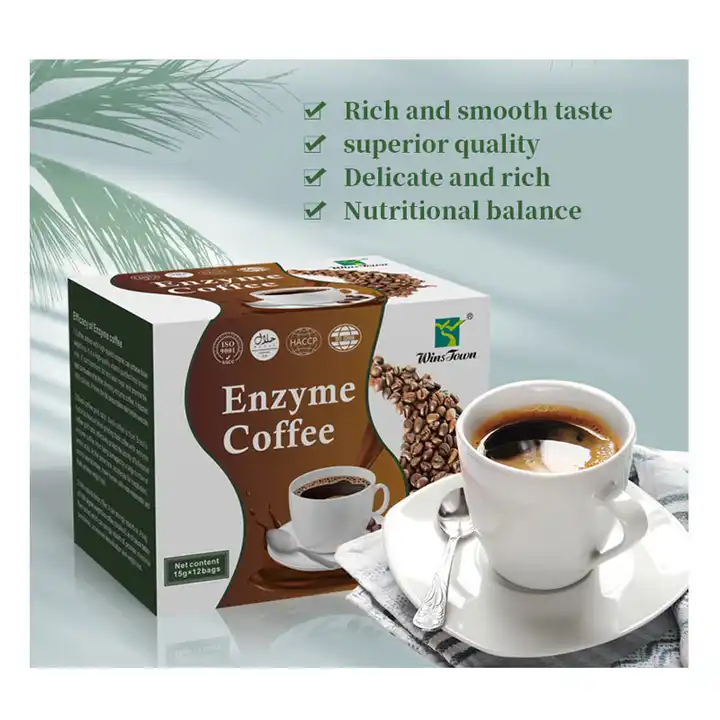 OEM/ODM Natural Plant Extract Enzyme Added Black Coffee Powder Slimming Enzyme Coffee For Weight Loss