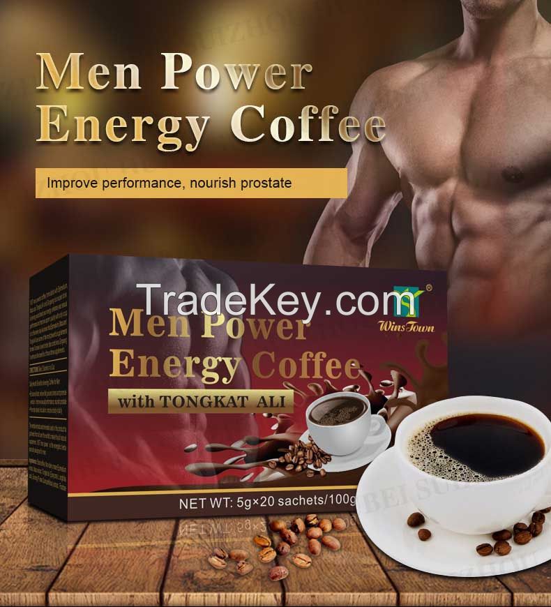 ODM OEM Power coffee Energy herbal healthy Ganoderm Instant Coffee with tongkat ali & ginseng
