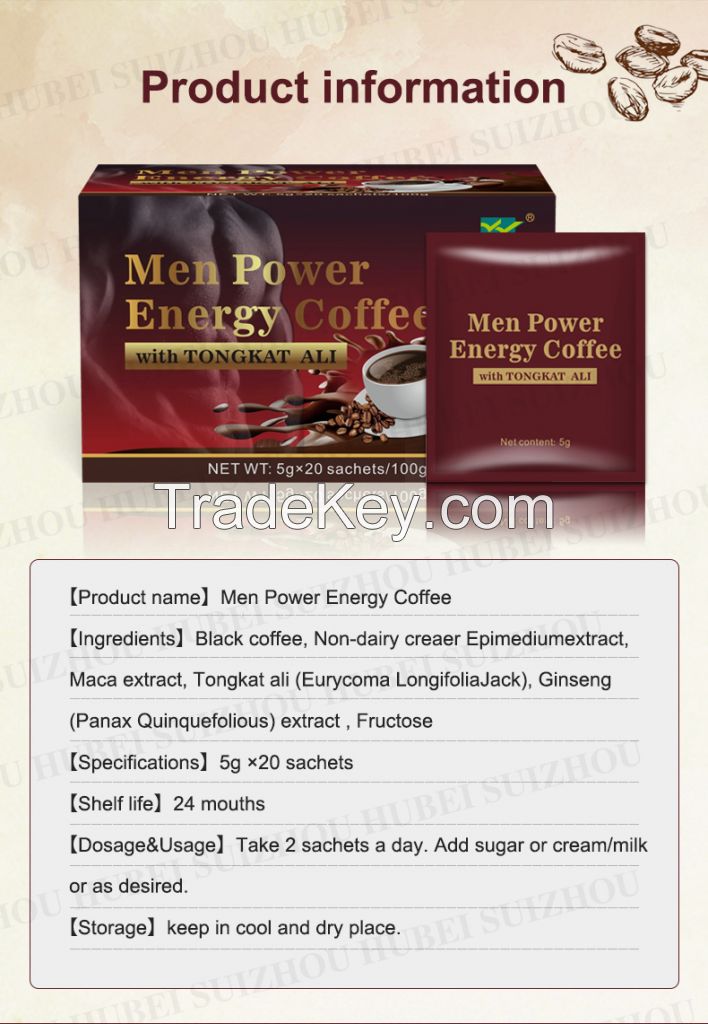 ODM OEM best maca power energy coffee for man