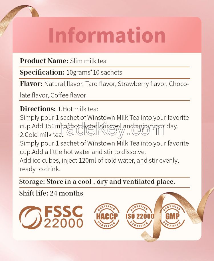 Original Slim Milk Tea Meal replacement lose weight Herbs diet fat blaster nutrition shake slimming burner Detox tea