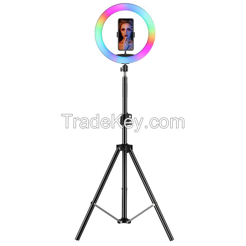 RGB LED fill light photography withTripod Stand and Phone Holder Rgb 10 12 13 14 18Inch Selfie Ring Light Circle Crystal Fill Lights