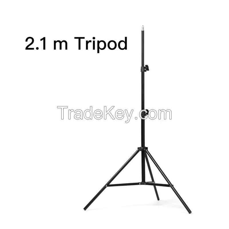 2.1 m Live Video Camera Multi-function Tripod Stand with Phone Holder Clamp for Smartphone Ring Light Tripod