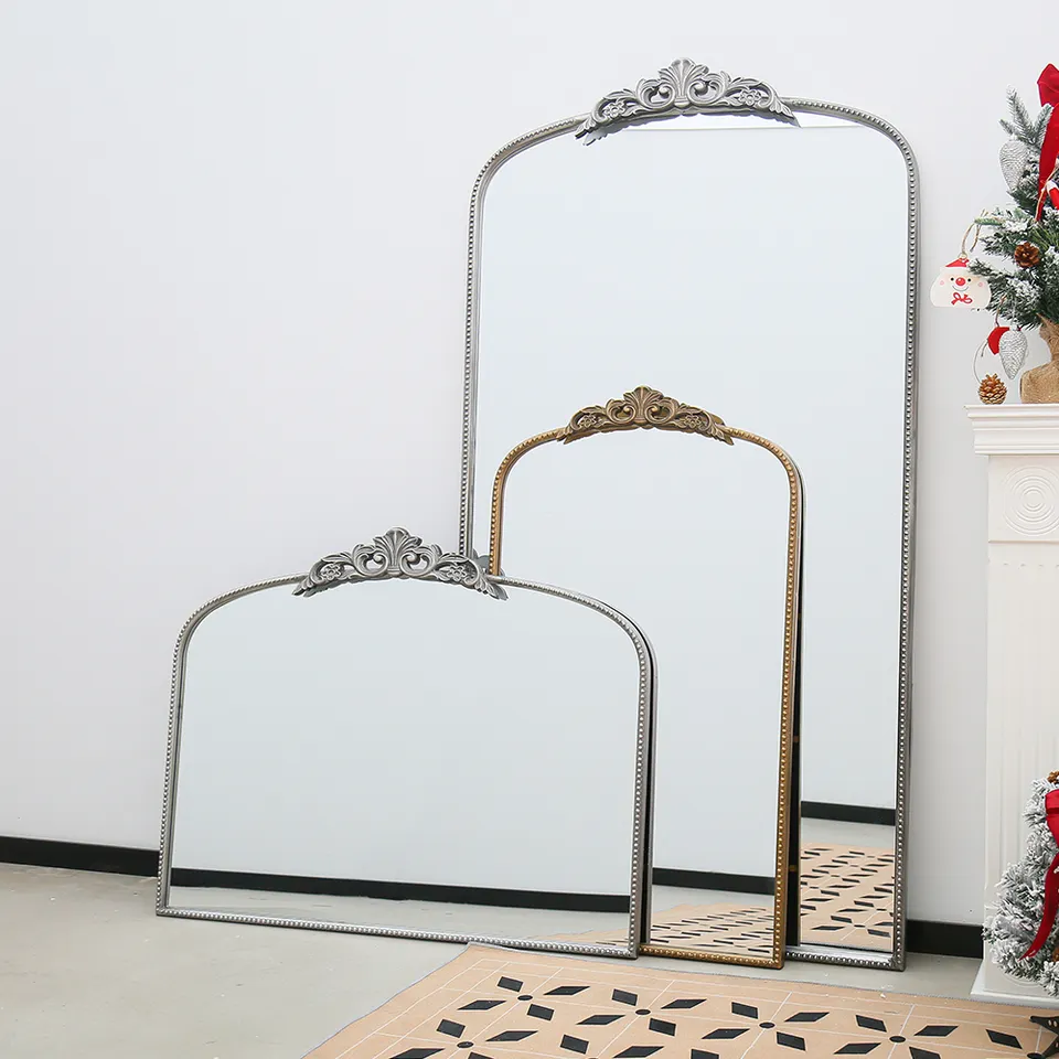 Arendahl Traditional Arch Mirror Vintage Decorative Wall Mirror Gold Antique Arched Wall Mirror with Metal Frame