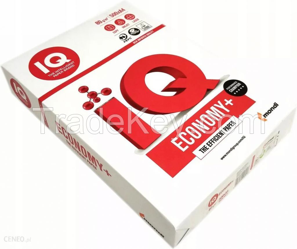 Mondi IQ Economy+  A4 paper, 80 GSM, one Box of 5 Reams