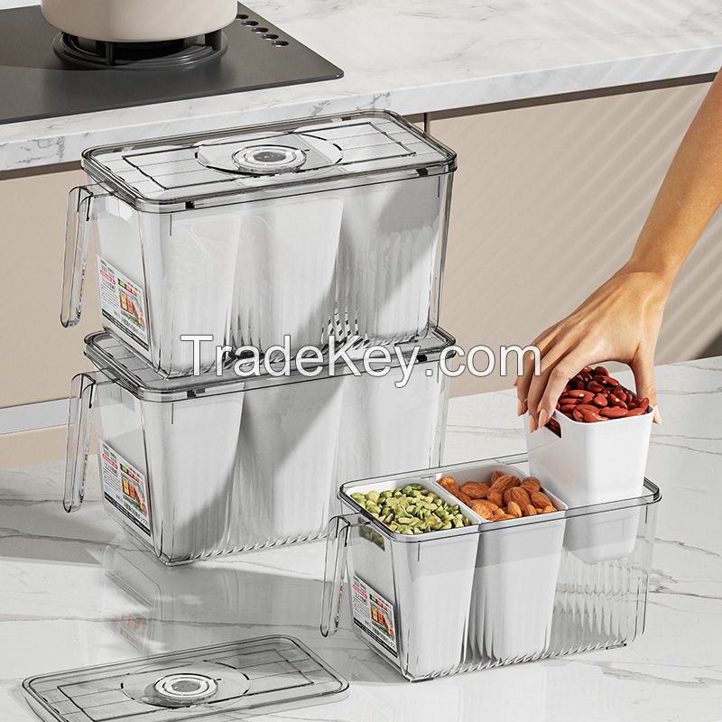 Drawer Type Refrigerator Organiser with Handle Food Container