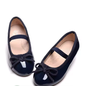 Cute Soft Bottom Japanned Leather With Bow Knot Princess Toddler Girl Ballet Flats Shoes