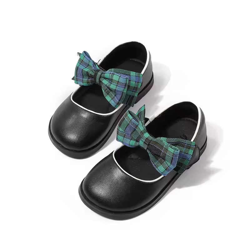 Genuine Leather With Bowknot Kids Stylish Mary Jane Flat Shoes Footwear