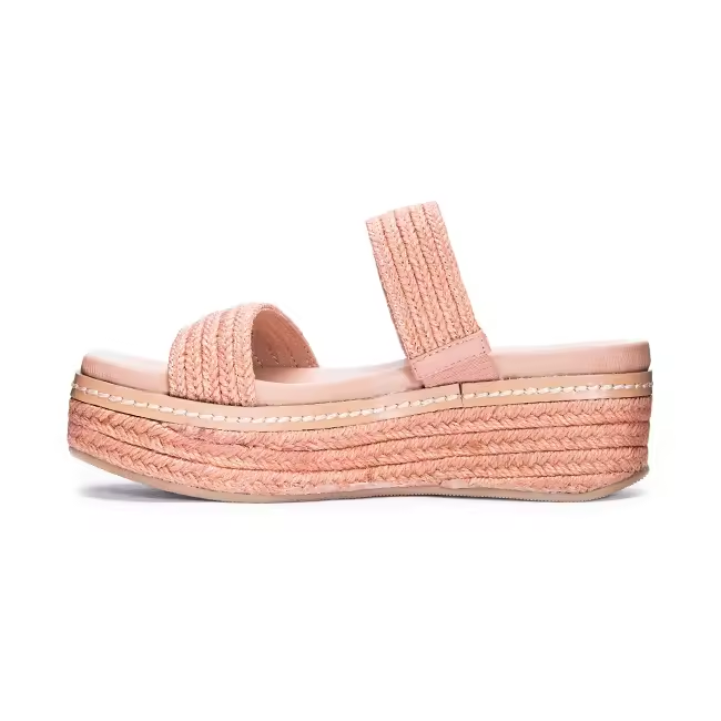 Open Toe Rope Strap Studded Platform Espadrilles Women Beach Slippers