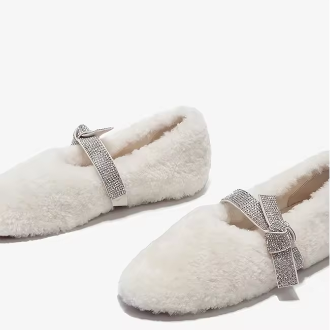 Winter Warm Round Toe Slip On Colourful Fluffy Furry Fur