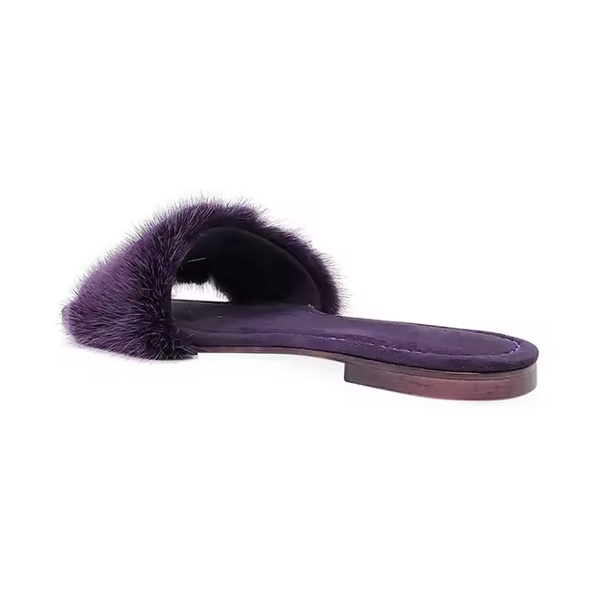 Indoor Outdoor Slip On Winter Luxury Furry Flat Slippers Women Faux Fur Slides