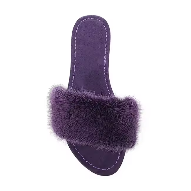 Indoor Outdoor Slip On Winter Luxury Furry Flat Slippers Women Faux Fur Slides