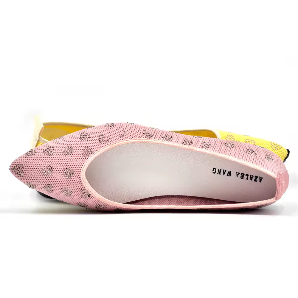 Washable Use Recycled Yarn Materials Knit Flat Shoes