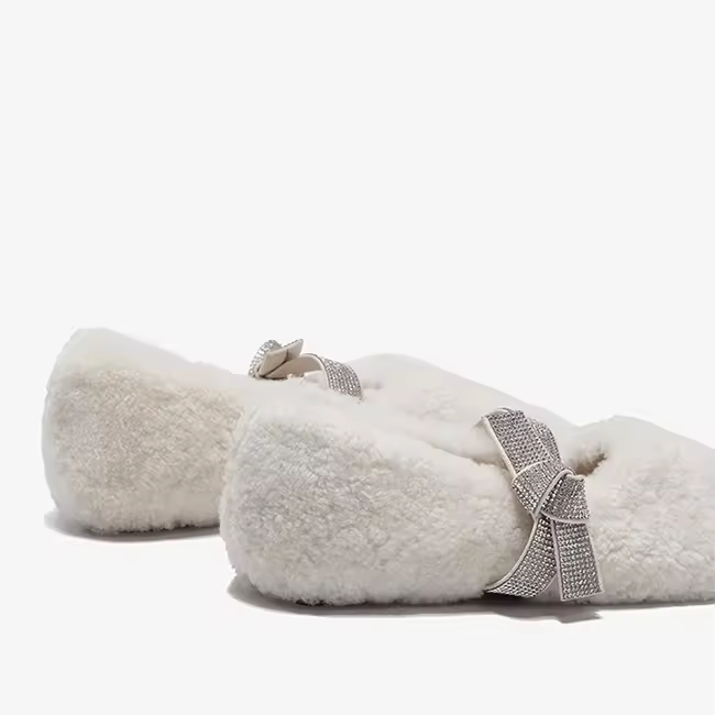 Winter Warm Round Toe Slip On Colourful Fluffy Furry Fur