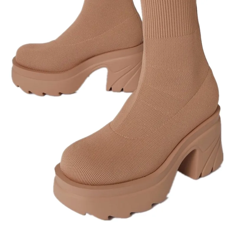 new designer Wholesale customization fashion chunky platform anti slip hiking womens boot