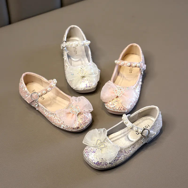 wholesale new high quality baby shoes girl 7 years cute cartoon bling bling party princess sneaker for little girl italy design