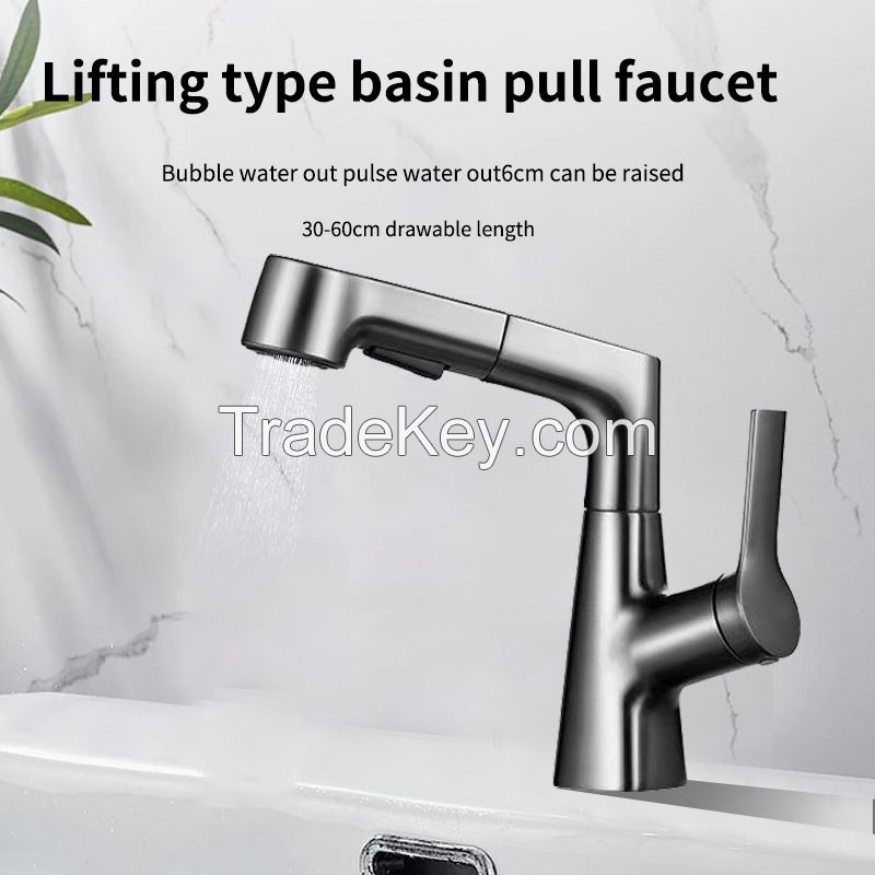 Lift-off basin pull-out mixer304 stainless steel hot and cold water mixer