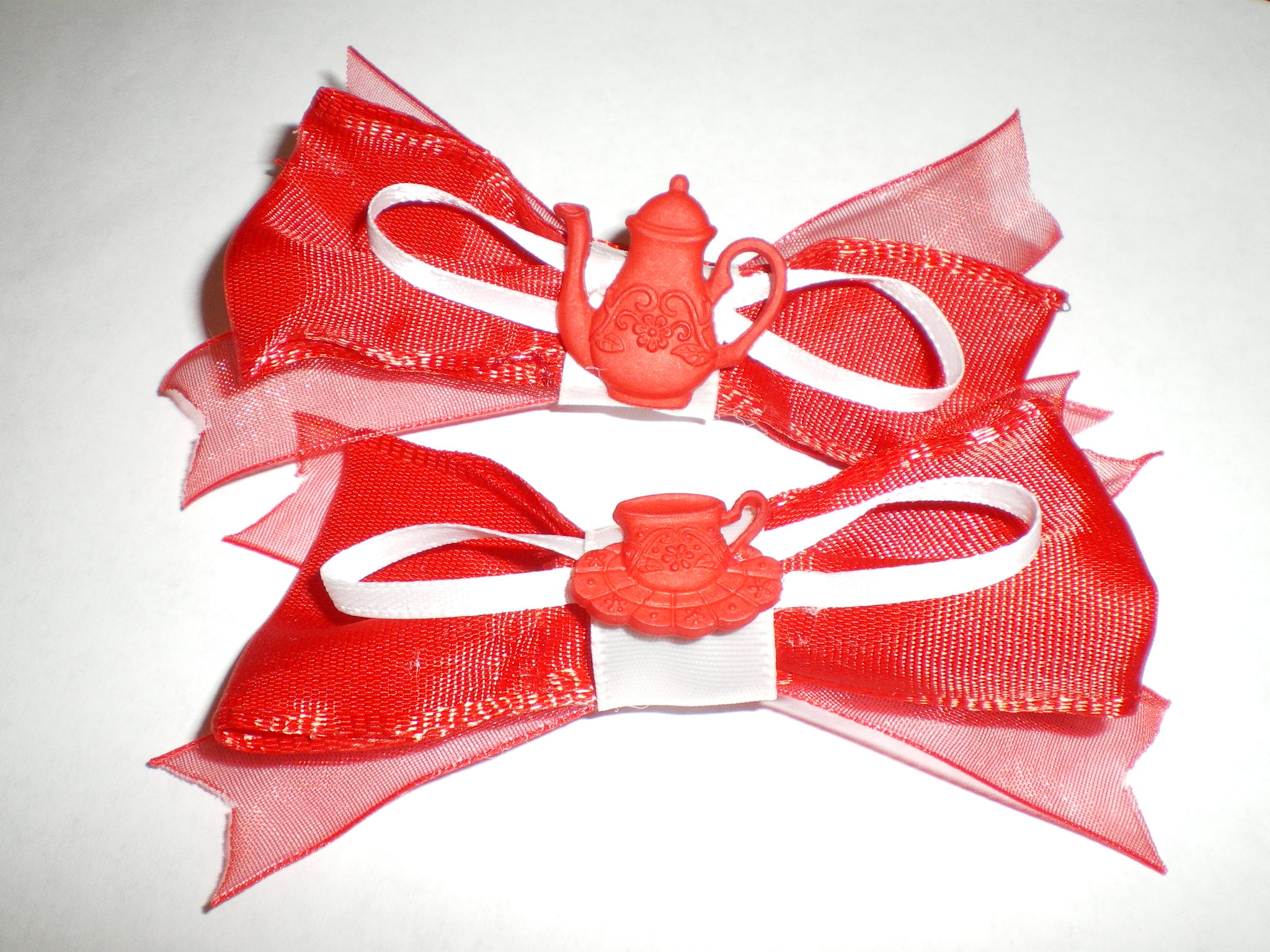 Red and White "Tea Party" Bows